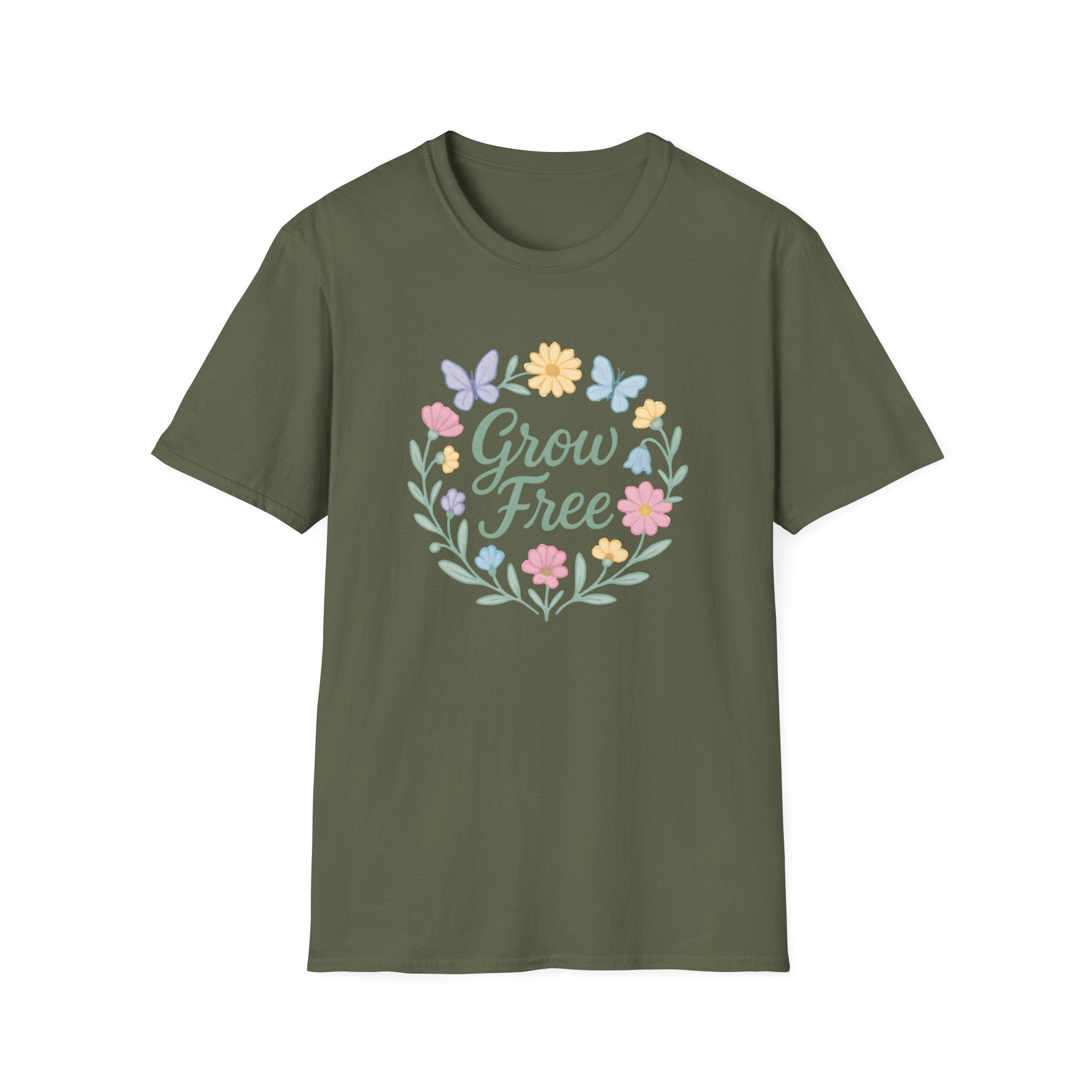 Grow Free Floral Wreath T-Shirt