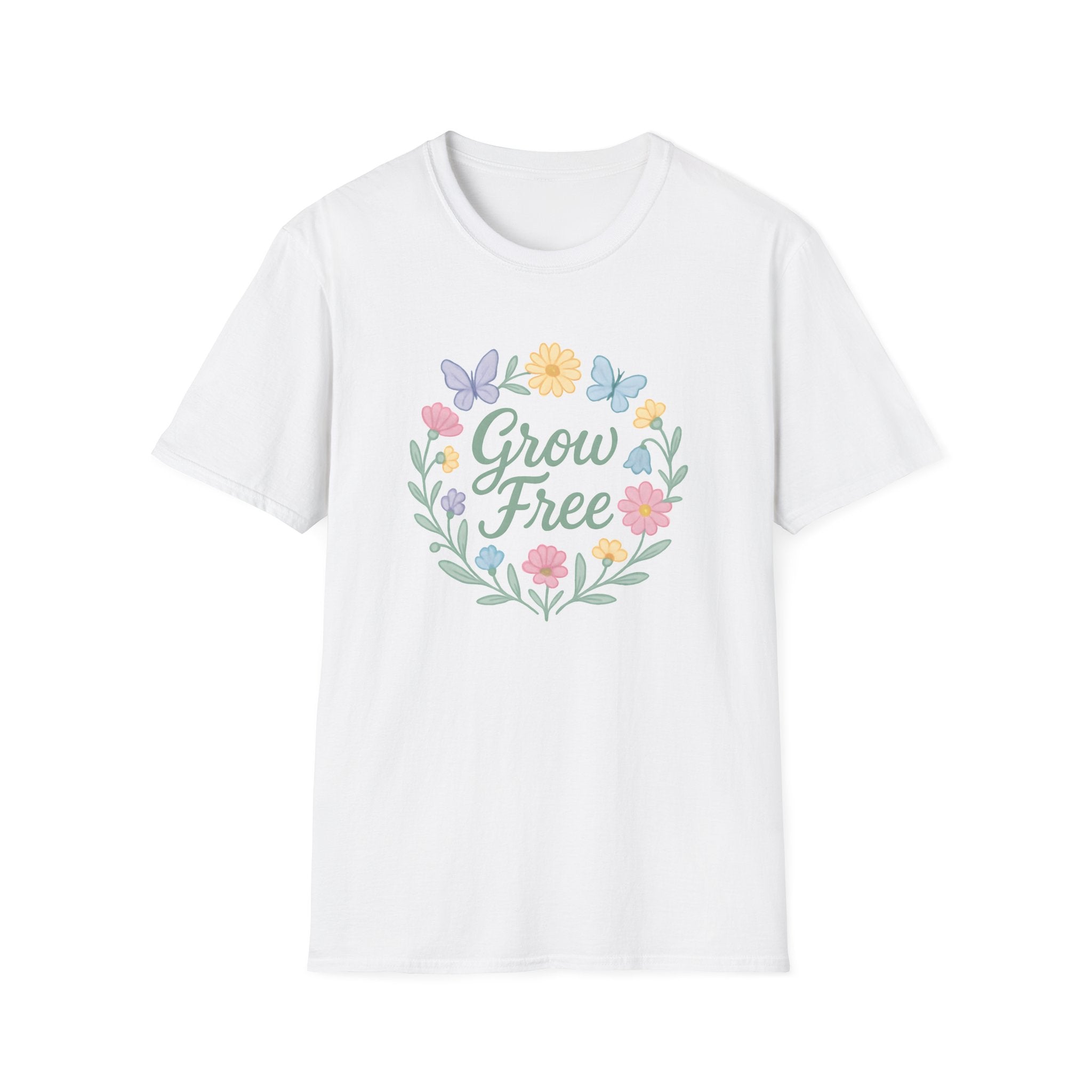 Grow Free Floral Wreath T-Shirt